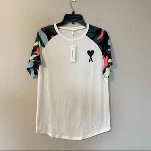 Orderplus Men’s Short Sleeve Relax Fit Summer Basic Color Block Printed Tee NWT